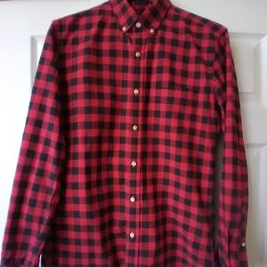 J. CREW • Slim fit Oxford Red Plaid Buttondown